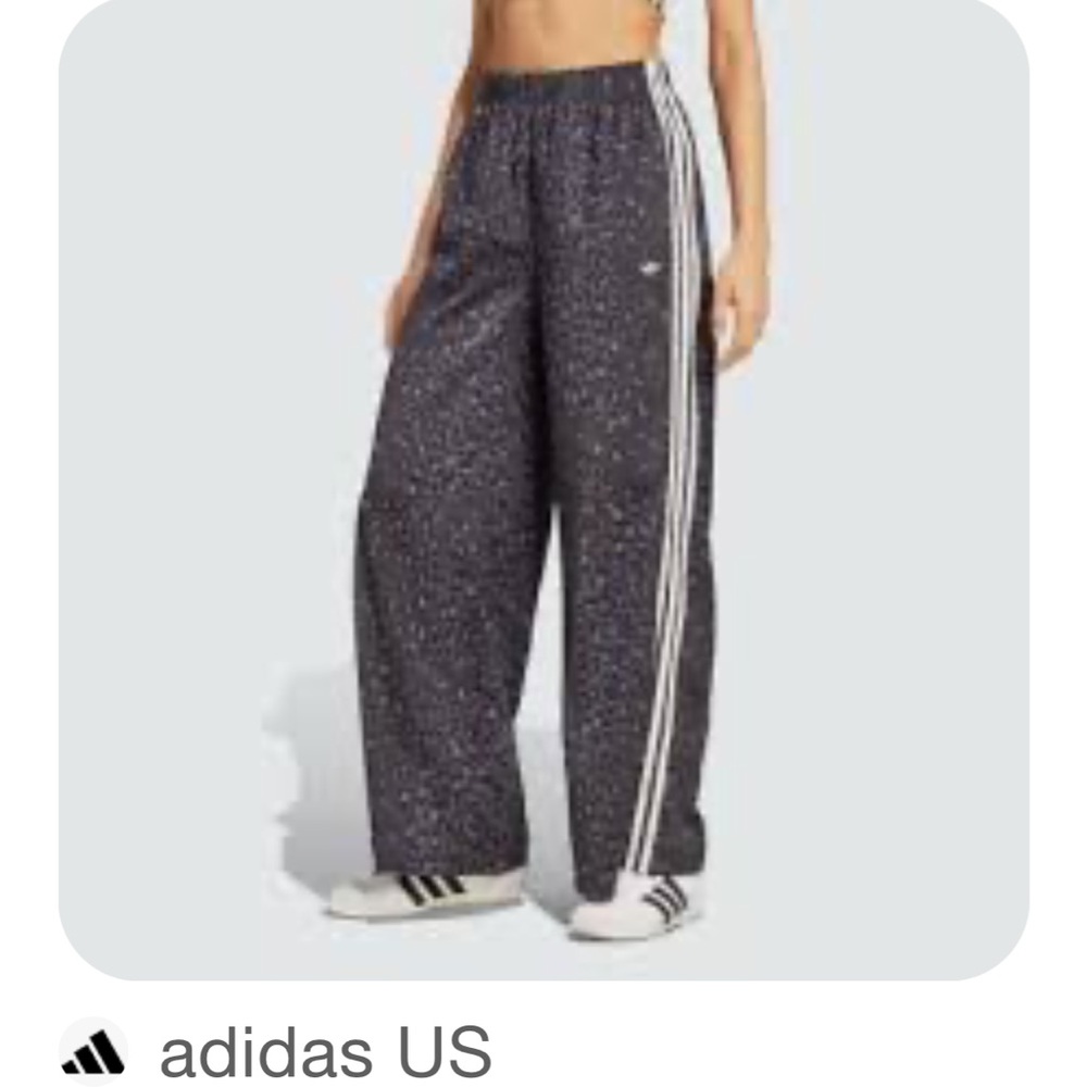 Adidas Originals Wide Leg Satin Animal Print Pants Small NWT